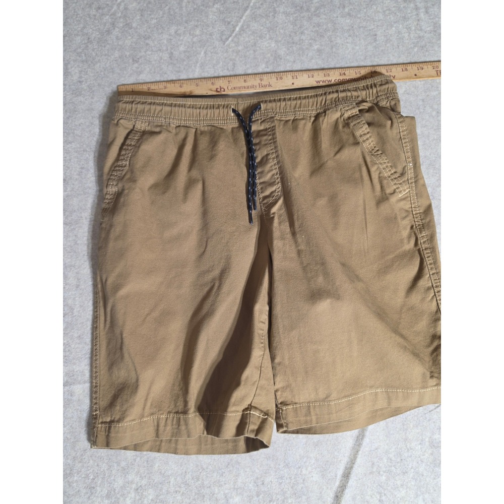 George Mens Khaki Tan Elastic Waist Drawstring Chino Shorts Size M 32-34